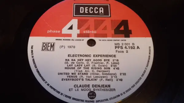Claude Denjean - Electronic Experience, Electronic, Jazz, Rock, Easy Listening, Lounge, Space-Age, Decca, France, Vinyl 1x LP