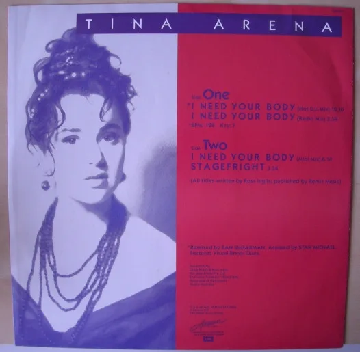Album cover for I Need Your Body by Tina Arena