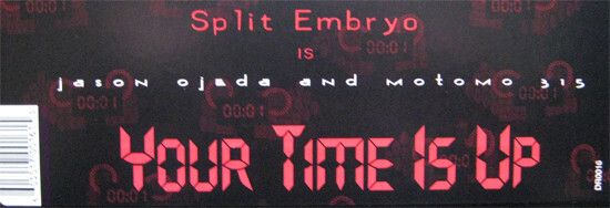 Split Embryo - Your Time Is Up, Electronic, House, 1998 - Deeper Rekords NYC, US, Vinyl 1x 12"
