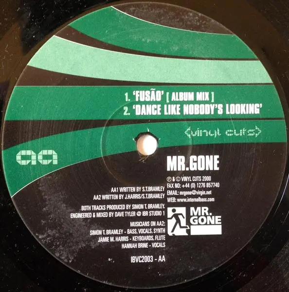 Mr. Gone - The Fusão EP, Electronic, Breaks, Deep House, Future Jazz, Jazzdance, 2000 - Internal Bass, UK, Vinyl 1x 12", 33 ⅓