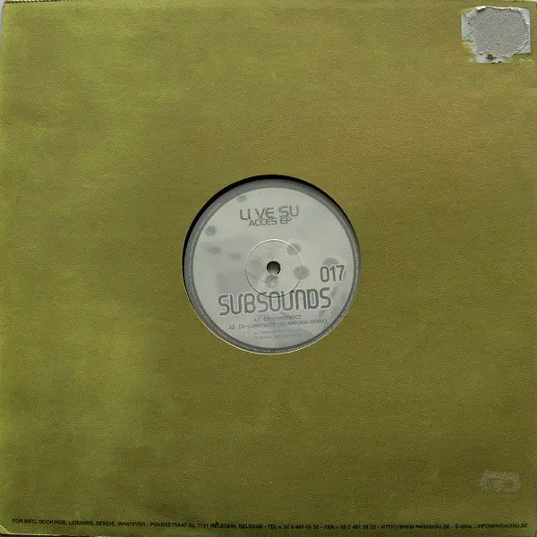 Li Ve Su - Access EP, Electronic, Hardcore, Techno, 1998 - Subsounds, Belgium, Vinyl 1x 12", EP