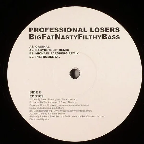 Album cover for Big Fat Nasty Filthy Bass by Professional Losers