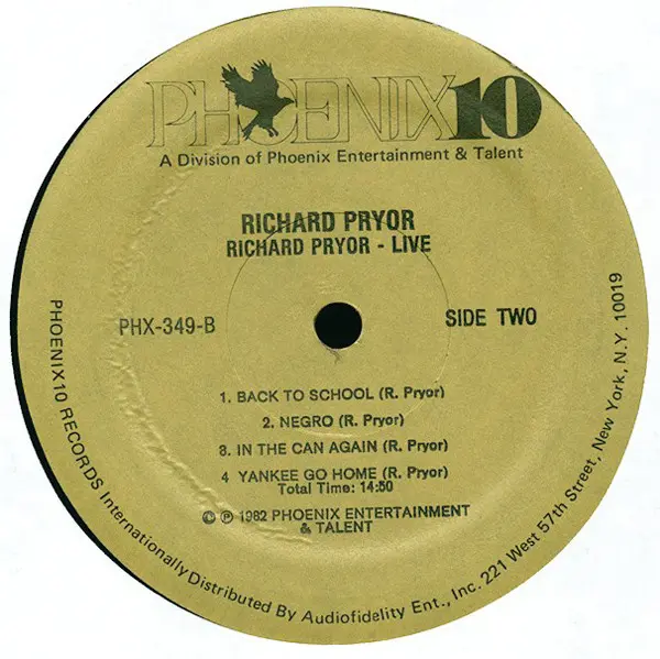 Richard Pryor - Richard Pryor Live!, Non-Music, Comedy, 1982 - Phoenix 10, US, Vinyl 1x LP, Album