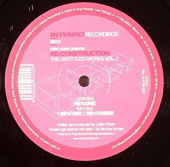 Julian Poker - Re:Construction - The Untitled Works Vol. 1, Electronic, Progressive House, 2003 - Intenso Recordings, Spain, 