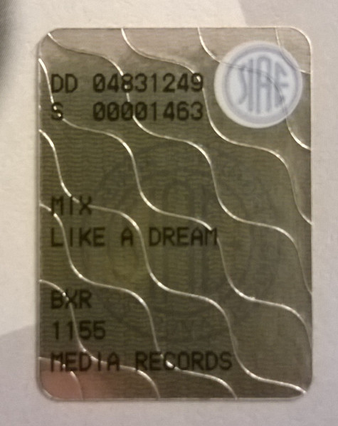 Andy Jay Powell - Like A Dream, Electronic, Hard Trance, Trance, 2002 - BXR, Italy, Vinyl 1x 12", 33 ⅓ RPM, 45 RPM, Stereo