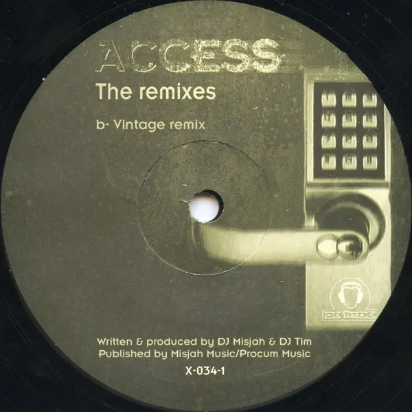 DJ Misjah & DJ Tim - Access (The Remixes), Electronic, Techno, 2000 - X-Trax, Netherlands, Vinyl 1x 12", 45 RPM