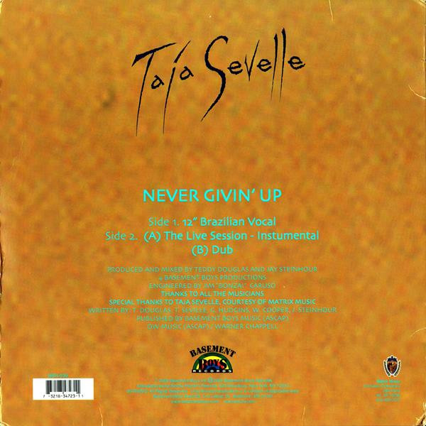 Album cover for Never Givin' Up by Taja Sevelle