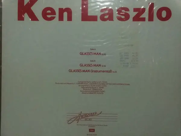 Ken Laszlo - Glasses Man, Electronic, Italo-Disco, 1987 - EMI, Australia, Vinyl 1x 12", 45 RPM