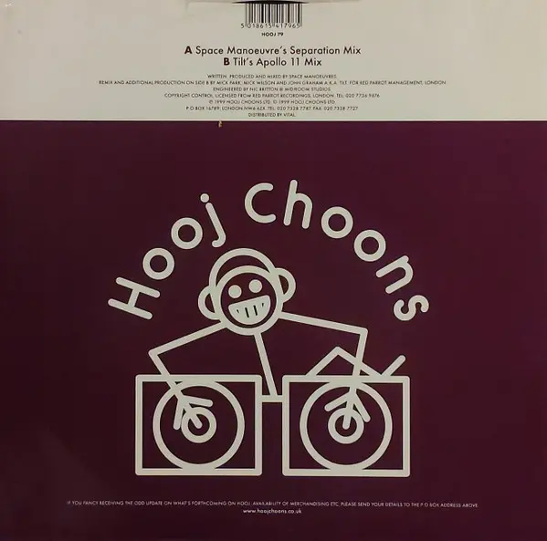 Space Manoeuvres - Stage One, Electronic, Progressive Trance, Trance, 2000 - Hooj Choons, UK, Vinyl 1x 12", 45 RPM 1/3