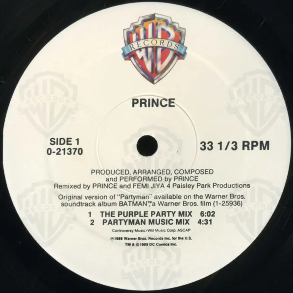 Album cover for Partyman by Prince