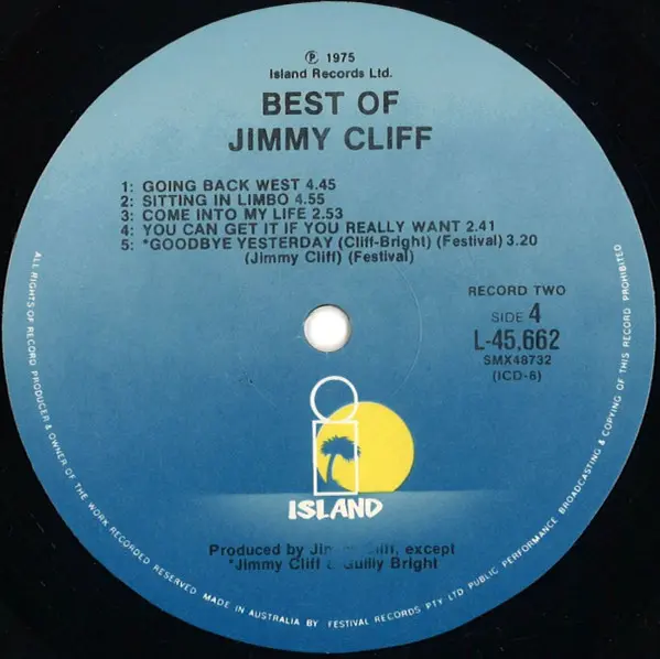 Jimmy Cliff - The Best Of Jimmy Cliff, Pop, Reggae, Reggae, Island Records, Australia, Vinyl 2x LP, Compilation, Repress