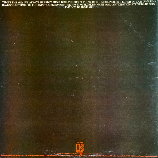 Album cover for The Best Of Carly Simon by Carly Simon