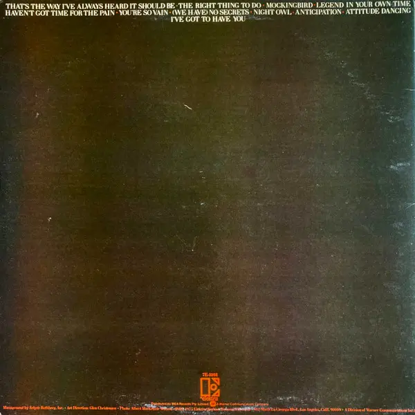 Album cover for The Best Of Carly Simon by Carly Simon