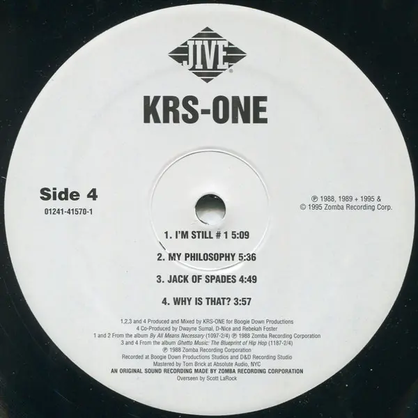 KRS-One - KRS ONE, Hip Hop, Conscious, Jive, US, Vinyl 2x LP, Album, Reissue