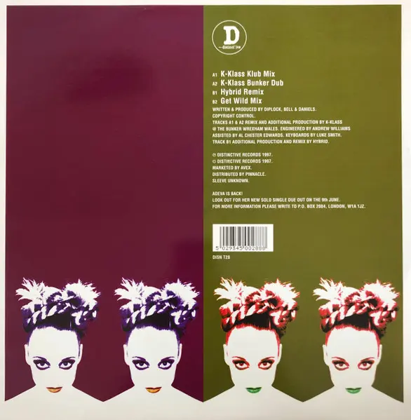 Hyper Go Go & Adeva - Do Watcha Do, Electronic, House, Progressive House, 1997 - Distinct'ive Records, UK, Vinyl 1x 12"