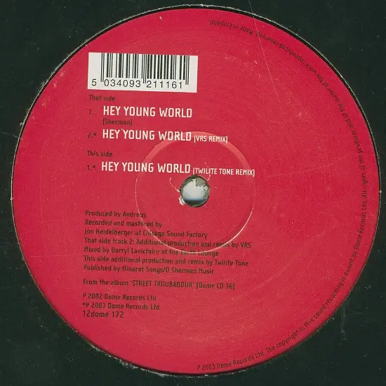 Album cover for Hey Young World by Andreus