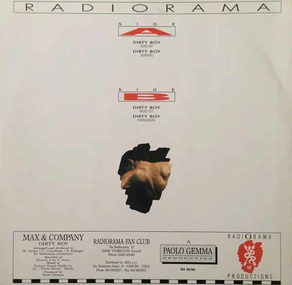 Max & Company - Dirty Boy - 1990 - Eurobeat, Hi NRG - Radiorama Productions - Vinyl 1x 12", 45 RPM