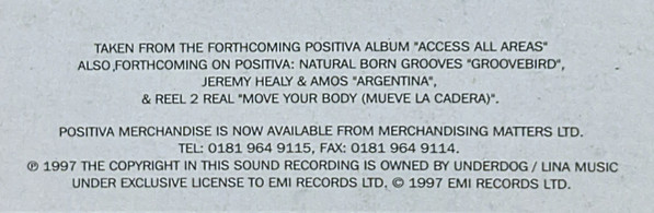 DJ Quicksilver - Bellissima, Electronic, Trance, 1997 - Positiva, UK, Vinyl 1x 12", 33 ⅓ RPM, Single