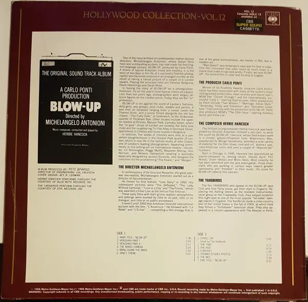 Album cover for Blow-Up (The Original Sound Track Album) by Herbie Hancock