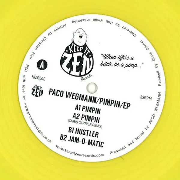 Paco Wegmann - Pimpin EP, Electronic, House, Tech House, 2014 - Keep It Zen Records, UK, Vinyl 1x 12", 33 ⅓ RPM, EP Yellow Tr
