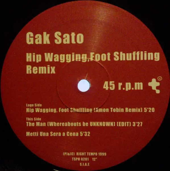 Gak Sato - Hip Wagging, Foot Shuffling Remix, Electronic, Downtempo, Drum n Bass, 1999 - Temposphere, Italy, Vinyl 1x 12", 45