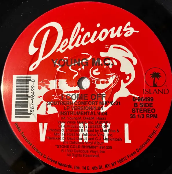 Young MC - I Come Off, Electronic, Hip Hop, Electro, 1990 - Delicious Vinyl, US, Vinyl 1x 12", 33 ⅓ RPM