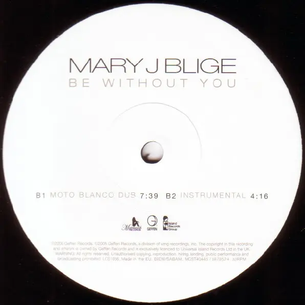 Mary J. Blige - Be Without You, Electronic, Funk / Soul, Contemporary R&B, House, 2005 - Geffen Records, Island Records Group