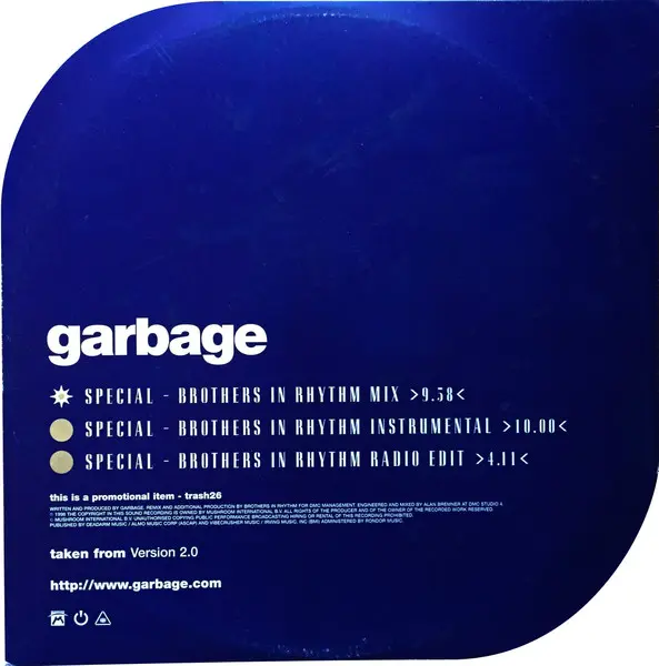 Garbage - Special, Electronic, Progressive House, Progressive Trance, 1998 - Mushroom, UK, Vinyl 1x 12", Promo