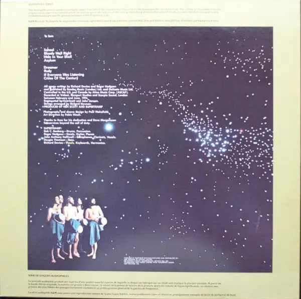Supertramp - Crime Of The Century, Rock, Art Rock, Pop Rock, 1978 - A&M Records, Canada, Vinyl 1x LP, Album, Reissue Half-Spe