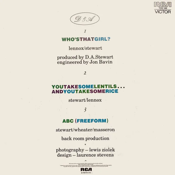 Album cover for Who's That Girl? by Eurythmics