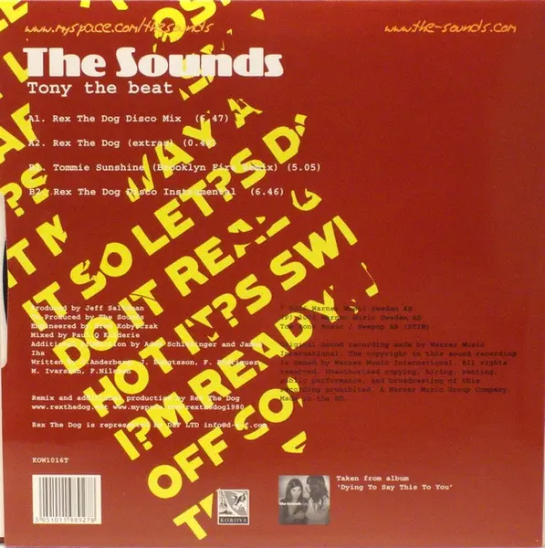 Album cover for Tony The Beat by Sounds, The