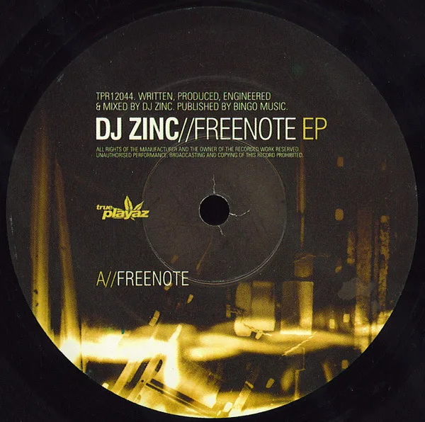 Album cover for Freenote EP by DJ Zinc