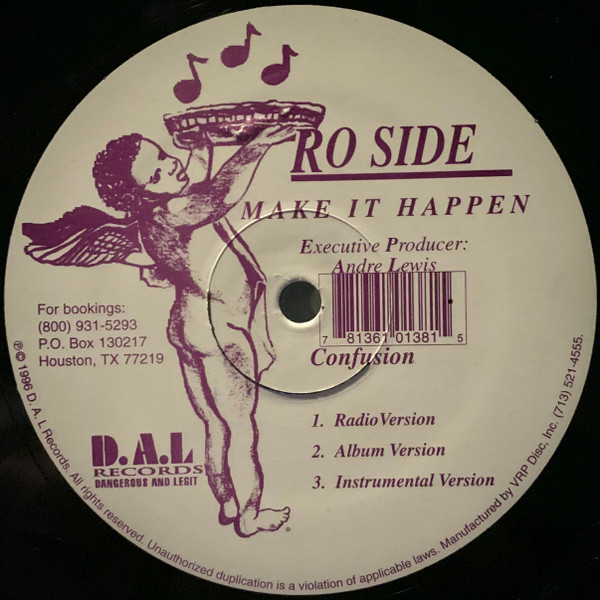 Just Ro - Souldiers / Confusion, Hip Hop, 1996 - D.A.L Records, US, Vinyl 1x 12", 33 ⅓ RPM, Single