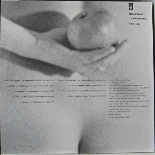 A Man Called Adam - Bread, Love And Dreams, Electronic, House, 1992 - Big Life, UK, Vinyl 2x 12", 33 ⅓ RPM, Promo