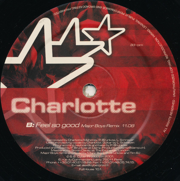 Charlotte Mahoney - Feel So Good (Included! Major Boys Remix), Electronic, Disco, House, 2001 - Full House, France, Vinyl 1x 