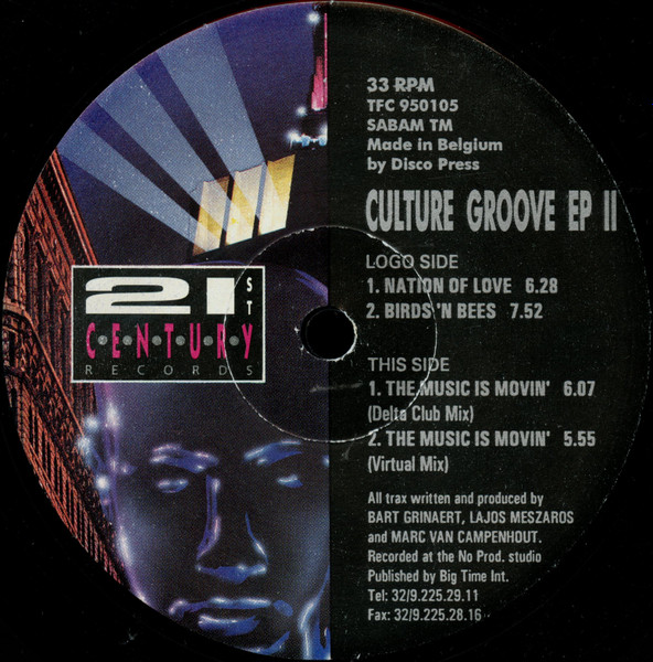 Album cover for Culture Groove E.P. II by Bart Grinaert, Lajos Mészáros & Marc Van Campenhout / Culture Groove