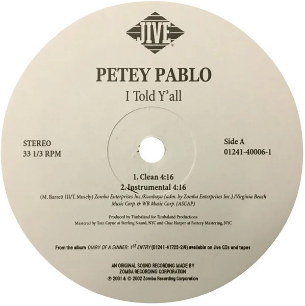 Album cover for I Told Y'all by Petey Pablo