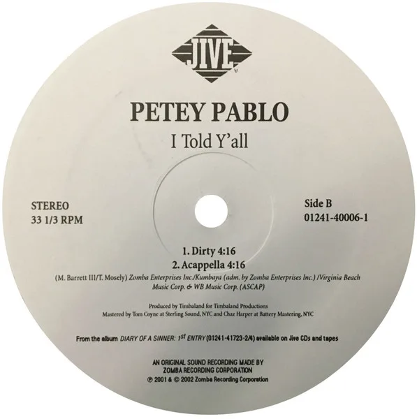Album cover for I Told Y'all by Petey Pablo