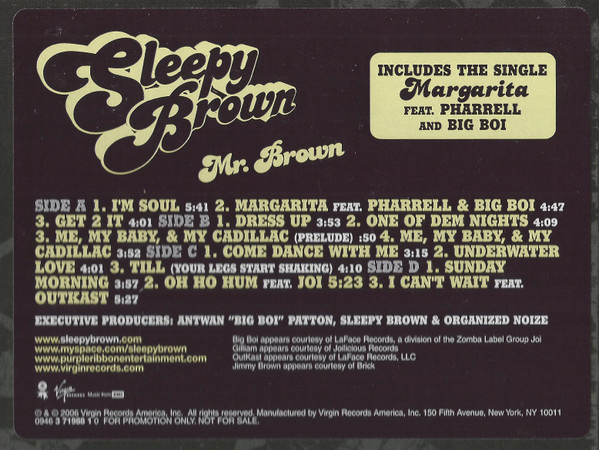 Sleepy Brown - Mr. Brown, Funk / Soul, Hip Hop, Conscious, Funk, 2006 - Virgin Records America, Inc., US, Vinyl 2x LP, Promo 