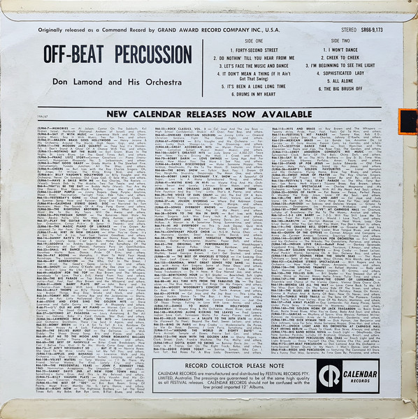 Album cover for Off Beat Percussion by Don Lamond And His Orchestra