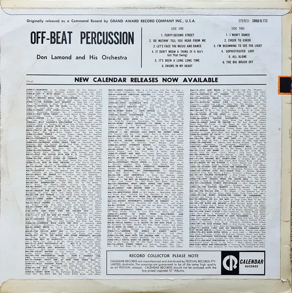 Album cover for Off Beat Percussion by Don Lamond And His Orchestra