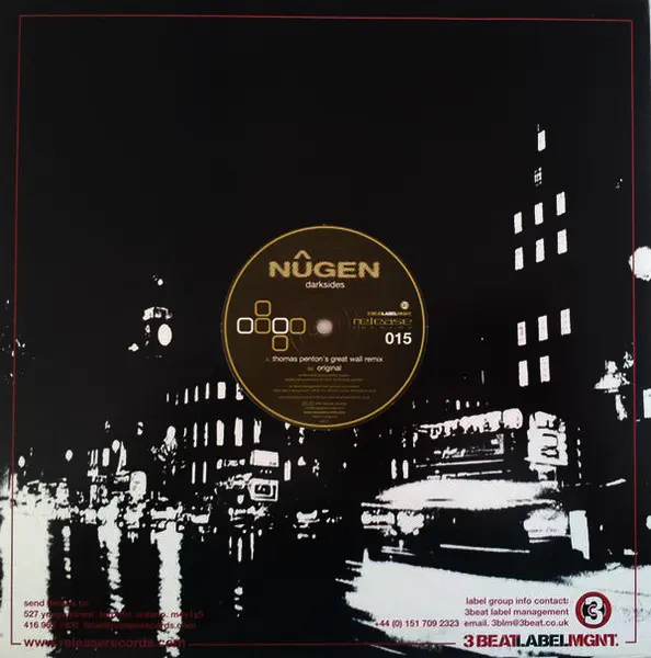 Nûgen - Darksides, Electronic, Progressive House, 2004 - Release Records, Canada, Vinyl 1x 12", 45 RPM