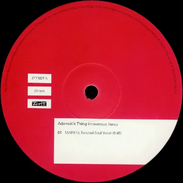 Album cover for Intravenous Venus by Adamski's Thing