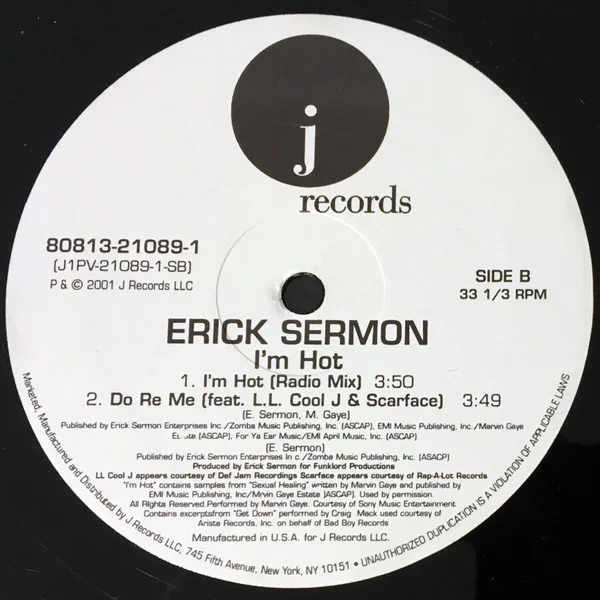 Album cover for I'm Hot by Erick Sermon