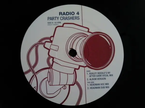 Radio 4 - Party Crashers, Electronic, House, 2004 - City Slang, Labels, Germany, Vinyl 1x 12", 33 ⅓ RPM, Single
