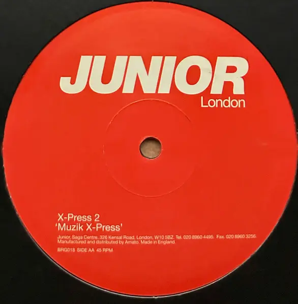 X-Press 2 - Muzik X-Press, Electronic, Progressive House, Tech House, 2001 - Junior London, UK, Vinyl 1x 12", 45 RPM