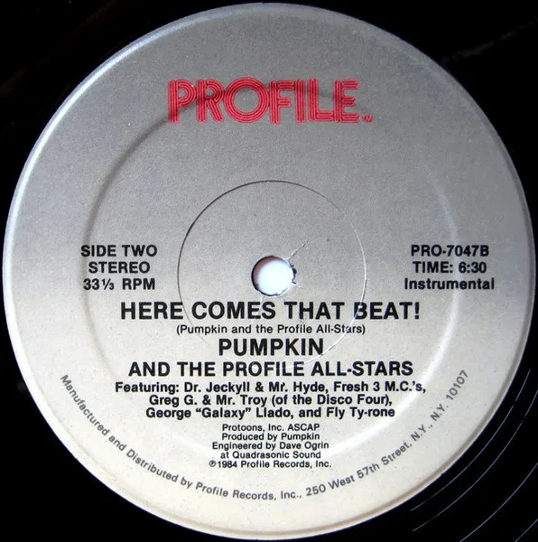 Album cover for Here Comes That Beat! by Pumpkin And The Profile All-Stars