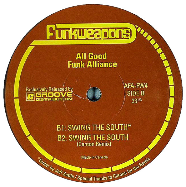 All Good Funk Alliance - Pete's Sake / Swing The South, Electronic, Breaks, 2004 - Funk Weapons, US, Vinyl 1x 12"