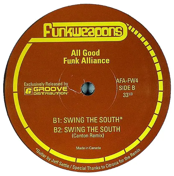 All Good Funk Alliance - Pete's Sake / Swing The South, Electronic, Breaks, 2004 - Funk Weapons, US, Vinyl 1x 12"