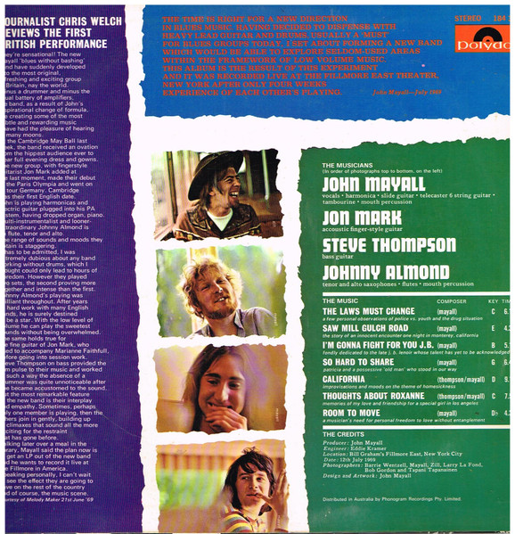 John Mayall - The Turning Point, Blues, Rock, Blues Rock, Harmonica Blues, Polydor, Australia, Vinyl 1x LP, Album